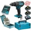 Perceuse Visseuse à Percussion Makita 18V 62Nm DHP482 + 2 Batt 5 Ah + 30 Embouts De Vissage + 18 Forets D-46202 Edition Limitée -Perceuse Soldes 2022 27173845 1