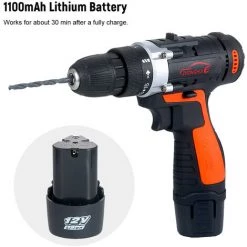 ASUPERMALL 12V Sans Fil Perceuse / Tournevis Kit 1400Rpm Vitesse Variable Polisseuse Voiture Tampon Waxer Set Power Tournevis Avec La Lumiere Rechargeable Avec 5 Bits -Perceuse Soldes 2022 28077835 4