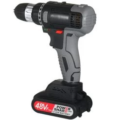 HAPPYSHOPPING European Standard 2 Power 1 Charge Latest 48VF Flat Push Double Speed Brushless Lithium-Ion Drill Household Lithium-Ion Drill 1C12 12pcs/box