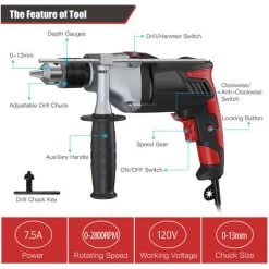METERK Jeu De Perceuses A Percussion 950W -Perceuse Soldes 2022 28356236 3