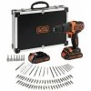 Black & Decker Perceuse-visseuse/ à Percussion Sans Fil Avec Chargeur, 2 Batteries De 1.5Ah Et 80 Accessoires - BDCHD18BAFC