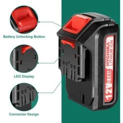 HYCHIKA 12V Batterie Rechargeable Li-ion, Batterie De Remplacement 2.0Ah, Convient Aux Produits HYCHIKA -Perceuse Soldes 2022 29136755 4