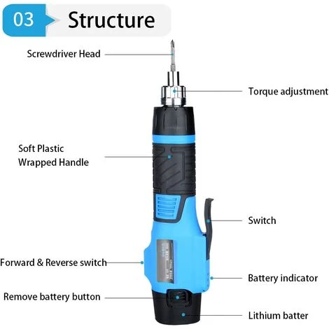BEARSU Visseuse électrique Tournevis Rechargeable Outil De Forage De Charge Sans Fil Multifonction Couple Réglable 12V 5 BEARSU Visseuse électrique Tournevis Rechargeable Outil De Forage De Charge Sans Fil Multifonction Couple Réglable 12V – Image 3