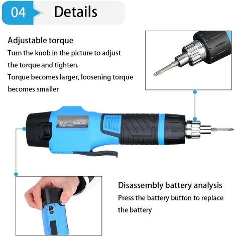 BEARSU Visseuse électrique Tournevis Rechargeable Outil De Forage De Charge Sans Fil Multifonction Couple Réglable 12V 6 BEARSU Visseuse électrique Tournevis Rechargeable Outil De Forage De Charge Sans Fil Multifonction Couple Réglable 12V – Image 4