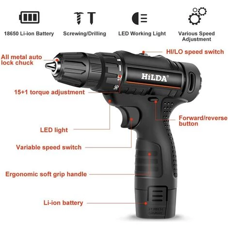 BEARSU 12v Tournevis électrique, Multi-Fonction Rechargeable, électrique Tournevis Batterie Au Lithium Perceuse à Main Outils Ménagers 6 BEARSU 12v Tournevis électrique, Multi-Fonction Rechargeable, électrique Tournevis Batterie Au Lithium Perceuse à Main Outils Ménagers – Image 4