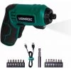 VONROC Tournevis à Batterie 4V - 14 Embouts De Vissage, Porte-embout Magnétique, Câble De Charge Et Sac De Rangement Inclus -Perceuse Soldes 2022 29874129 1