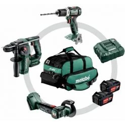 Metabo Combo Set 3.1.1 18 V Machines Sans Fil En Set, 18V, Carton, BS 18 L BL + BH 18 LTX BL 16 + CC 18 LTX BL - 691174000