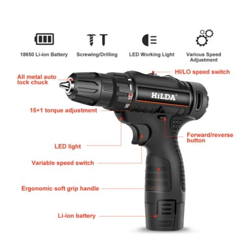 Betterlife 12 V Au Lithium Tournevis électrique Perceuse à Main Sans Fil Ménage électrique Tournevis Tournevis Ensemble Outil A 4 Betterlife 12 V Au Lithium Tournevis électrique Perceuse à Main Sans Fil Ménage électrique Tournevis Tournevis Ensemble Outil A – Image 2