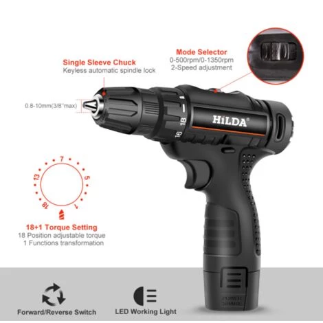 Betterlife 12 V Au Lithium Tournevis électrique Perceuse à Main Sans Fil Ménage électrique Tournevis Tournevis Ensemble Outil A 6 Betterlife 12 V Au Lithium Tournevis électrique Perceuse à Main Sans Fil Ménage électrique Tournevis Tournevis Ensemble Outil A – Image 4