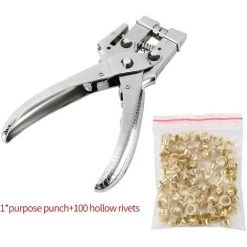 BEARSU Pince Perforatrice Pince De Forage Multifonctionnel Perforateur à Rivet Creux Pour Vêtements Ceinture En Cuir Avec 100 Œillets -Perceuse Soldes 2022 30318133 5