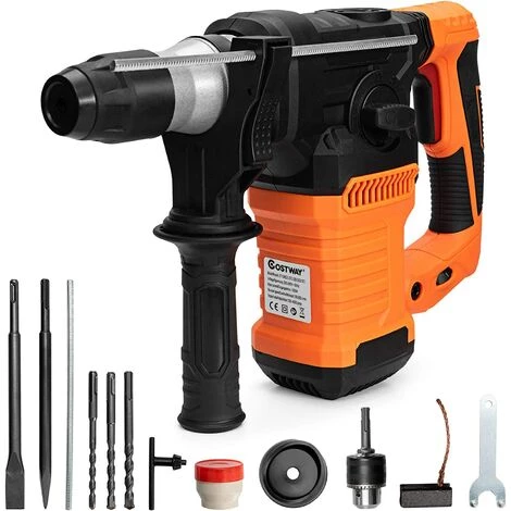 COSTWAY Marteau Perforateur 1500W,4 Fonctions 800 R/min 4,9J Système D'Amortisseur Mandrin SDS-Plus,6 Vitesses Pour Béton,Bois 3 COSTWAY Marteau Perforateur 1500W,4 Fonctions 800 R/min 4,9J Système D'Amortisseur Mandrin SDS-Plus,6 Vitesses Pour Béton,Bois