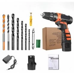 COOFIX Perceuse à Main électrique Domestique, Tournevis électrique Au Lithium à Deux Vitesses, Pistolet, Perceuse à Percussion, Outil électrique Sans Fil