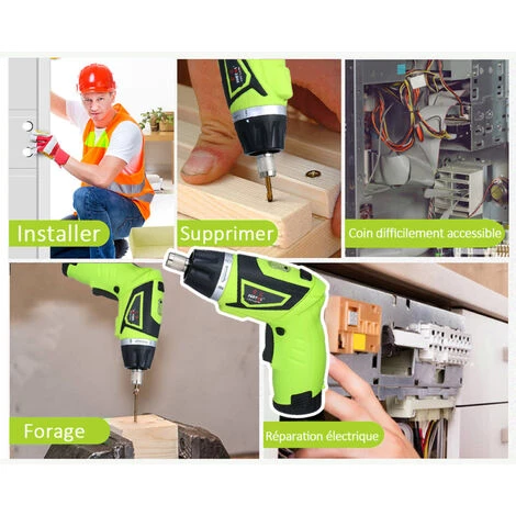 ASUPERMALL Tournevis électrique Sans Fil 6N.M, Visseuse Devisseuse Sans Fil, 1500Mah Avec 40 Accessoires, Pinces, Ruban à Mesurer, 7 Réglage Du Couple, Poignée à 2 Positions, Lamp LED 4 ASUPERMALL Tournevis électrique Sans Fil 6N.M, Visseuse Devisseuse Sans Fil, 1500Mah Avec 40 Accessoires, Pinces, Ruban à Mesurer, 7 Réglage Du Couple, Poignée à 2 Positions, Lamp LED – Image 2