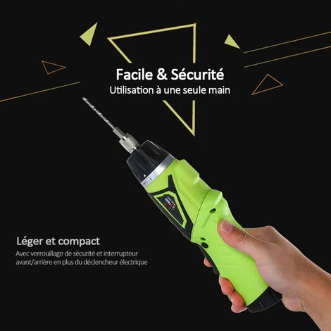 ASUPERMALL Tournevis électrique Sans Fil 6N.M, Visseuse Devisseuse Sans Fil, 1500Mah Avec 40 Accessoires, Pinces, Ruban à Mesurer, 7 Réglage Du Couple, Poignée à 2 Positions, Lamp LED 5 ASUPERMALL Tournevis électrique Sans Fil 6N.M, Visseuse Devisseuse Sans Fil, 1500Mah Avec 40 Accessoires, Pinces, Ruban à Mesurer, 7 Réglage Du Couple, Poignée à 2 Positions, Lamp LED – Image 3