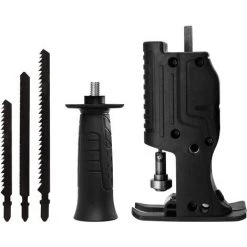 HAPPYSHOPPING Perceuse Electrique Scie Electrique Modifiee, Scie Alternative Electrique, Scie Sabre Domestique, Perceuse Electrique Pour Scie Sauteuse, Outil De Coupe Portatif Pour Le Travail Du Bois, Version Noire