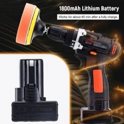 HAPPYSHOPPING Polisseuse De Voiture Rechargeable Sans Fil 25V Regulation De La Vitesse En Continu / Perceuse A Main A Couple De 15 Vitesses Pour La Construction De Decoration, Version Simple, Norme Europeenne (l'eponge De Polissage Sort Au Hasard) -Perceuse Soldes 2022 31573320 4