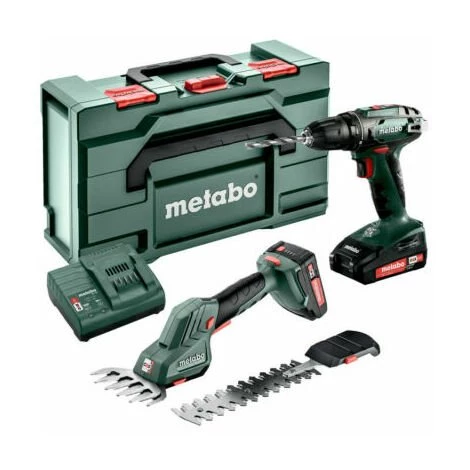 METABOWERKE GMBH Metabo COMBO SET 2.2.5 18V (685186000) MACHINES SANS FIL EN SET Cisaille A Gazon Sans Fil SGS 18 LTX Q Et Perceuse-visseuse BS 18 3 METABOWERKE GMBH Metabo COMBO SET 2.2.5 18V (685186000) MACHINES SANS FIL EN SET Cisaille A Gazon Sans Fil SGS 18 LTX Q Et Perceuse-visseuse BS 18