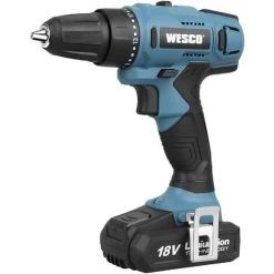 WESCOTOOLS 18V Perceuse à Percussion Avec Niveaux De Couple 21 + 1, 2 Vitesses, 2.0Ah Batterie Li-ion WESCO WS2317