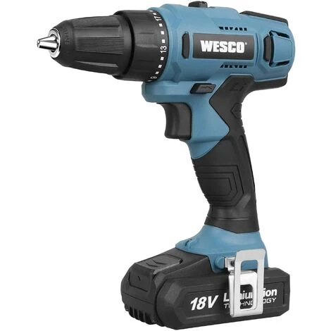 WESCOTOOLS 18V Perceuse à Percussion Avec Niveaux De Couple 21 + 1, 2 Vitesses, 2.0Ah Batterie Li-ion WESCO WS2317 3 WESCOTOOLS 18V Perceuse à Percussion Avec Niveaux De Couple 21 + 1, 2 Vitesses, 2.0Ah Batterie Li-ion WESCO WS2317
