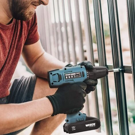 WESCOTOOLS 18V Perceuse à Percussion Avec Niveaux De Couple 21 + 1, 2 Vitesses, 2.0Ah Batterie Li-ion WESCO WS2317 6 WESCOTOOLS 18V Perceuse à Percussion Avec Niveaux De Couple 21 + 1, 2 Vitesses, 2.0Ah Batterie Li-ion WESCO WS2317 – Image 4
