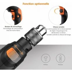 BLACKPINE - Perceuse Percussion, 57pcs Kit D'accessoires, Perceuse à Percussion 850W 3000R/PM, Perforateur Taille De Mandrin 0-13mm -Perceuse Soldes 2022 32703007 5