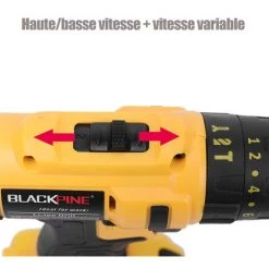 BLACKPINE - Perceuse Visseuse Sans Fil 2 X 21V 15000mAh Batteries Lithium + 29 Accessoires + Caisse Portable -Perceuse Soldes 2022 32703016 5