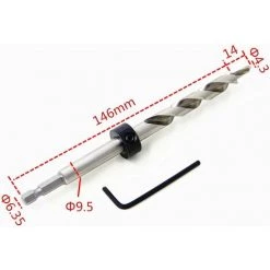 AIDUCHO HSS 9.5mm 3/8 " High Speed ​​Perceuse Foret Aléseur Kits Avec Collier D’Arrêt Tige Hexagonale Pour Carpenter Manuel Hole Pocket -Perceuse Soldes 2022 32752336 2