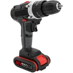 HAPPYSHOPPING Perceuse Electrique Au Lithium A Moteur Brosse 36V Perceuse Electrique A Main Rechargeable Haute Puissance (serrage De Vis + Poinçonnage + Impact) 2 Electriques Et Une Charge Norme Europeenne 220V -Perceuse Soldes 2022 32998261 2