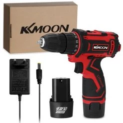 KKMOON Perceuse Electrique Au Lithium A Moteur Brosse 12 Tensions Perceuse Electrique A Main Rechargeable (vis De Serrage + Poinçon) 2 Electricite Et 1 Charge, Norme Europeenne 220 V