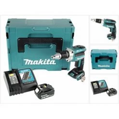 Makita DFS 250 RT1J Tournevis à Cloison Sèche 18 V Brushless + 1x Batterie 5,0 Ah + Chargeur + Coffret Makpac -Perceuse Soldes 2022 33029541 5