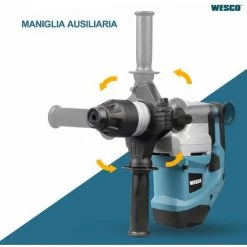 WESCO TOOL Marteau Perforateur 1500W Avec Mandrin SDS Plus, 5,5J, Mode 3-EN-1 WESCO WS3202K.1 -Perceuse Soldes 2022 33267252 5