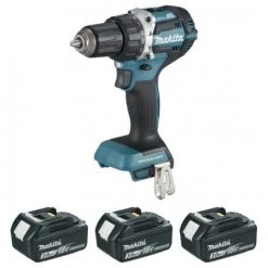 Perceuse Visseuse MAKITA 18V Li-Ion Ø13 Mm - 2 Batteries 18V 3.0Ah + 1 Batterie 4.0 Ah - Chargeur + Coffret - DDF484RF3J