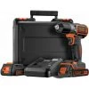 BLACK & DECKER Perceuse 18V 2 Batteries Autosense BLACK+DECKER ASD18KB-QW
