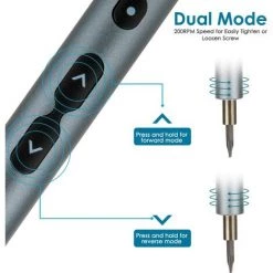 DONTODENT Mini Tournevis électrique, Jeu De Tournevis De Précision Dynamométrique Sans Fil Automatique, Avec Magnétiseur De Lampe De Travail à 24 Bits Outil De Réparation Portable Rechargeable Par USB, Adapté Aux Téléphones Portables, Montres, Jouets, Ordinateurs P -Perceuse Soldes 2022 35077509 2