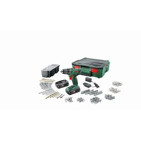 BOSCH VERT Perceuse Sans-fil PSR 1800 LI-2 BOSCH + 2 Batteries 1,5Ah + System Box + 241 Accessoires - 06039A310S 3 BOSCH VERT Perceuse Sans-fil PSR 1800 LI-2 BOSCH + 2 Batteries 1,5Ah + System Box + 241 Accessoires - 06039A310S