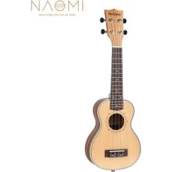 TIGA NAOMI 21 Pouces Ténor Ukulélé Concert épicéa Massif Ukulélé Zèbre 4 Cordes Mini Hawaii Guitare Soprano Ukulélé Pour Débutant