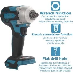 TIGA Clé à Choc Sans Fil 800N.m Pour Batterie Makita 18 V (batterie Non Incluse) 8 TIGA Clé à Choc Sans Fil 800N.m Pour Batterie Makita 18 V (batterie Non Incluse) -Perceuse Soldes 2022 35625626 2