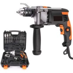 TACKLIFE Perceuse à Percussion, Perceuse à Fil 850W 3000RPM Avec 15 Forets Set, Vitesse Variable, Mode Marteau Et 2 Fonctions En 1, Adaptée Au Bois, Acier, Béton-PID03B