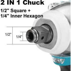 2 En 1 18V 800N.m.?Clé électrique Sans Fil Li-Ion Sans Fil 1/2 "Tournevis 1/4" Perceuse 1 Batterie Coxolo -Perceuse Soldes 2022 36488905 5