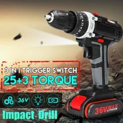 Tournevis électrique Sans Fil Au Lithium 21 V, Outils électriques Rechargeables Pour Perceuse à Main (2 Piles Sans Bo?te) Coxolo -Perceuse Soldes 2022 36490419 4