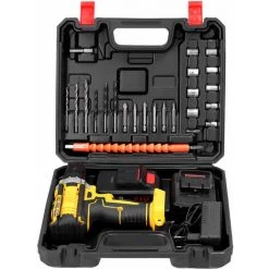 HAPPYSHOPPING Moteur De Brosse De Perceuse Electrique Sans Fil 21V Reglage De 2 Vitesses 18 Vitesses De Couple De Perceuse De Trous Reglables, Modele: EU Plug 1pcs Battery - Modele: EU Plug 1pcs Batterie 9 HAPPYSHOPPING Moteur De Brosse De Perceuse Electrique Sans Fil 21V Reglage De 2 Vitesses 18 Vitesses De Couple De Perceuse De Trous Reglables, Modele: EU Plug 1pcs Battery - Modele: EU Plug 1pcs Batterie -Perceuse Soldes 2022 36608688 3