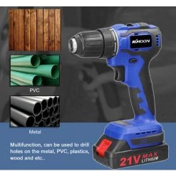 HAPPYSHOPPING Perceuse Electrique Multifonctionnelle Domestique 2 Modes De Controle De Vitesse Reglage Des Voies De Rotation 21 Vitesses De Couple Mini Tournevis Reglable, Modele: Prise UE Multicolore Deux Piles - Modele: Multicolore EU Plug Deux Batteries -Perceuse Soldes 2022 36608846 4