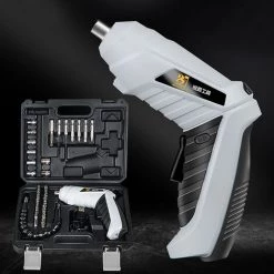 ASUPERMALL Tournevis Electrique Sans Fil 3,6 Volt Avec Lumiere Led / Reglable 2 Poignee De Position Rechargeable A Vis Et Bits, Boite En Plastique Gris De 47 Pcs, Non Encapsule - Boite En Plastique Gris De 47 Pcs, Non Encapsule -Perceuse Soldes 2022 36744794 3