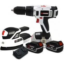 Perceuse Visseuse - X-Performer XP2CID20LI - Mandrin Auto - Ponceuse Triangulaire - 2 Batteries 4 Ah Et Double Chargeur