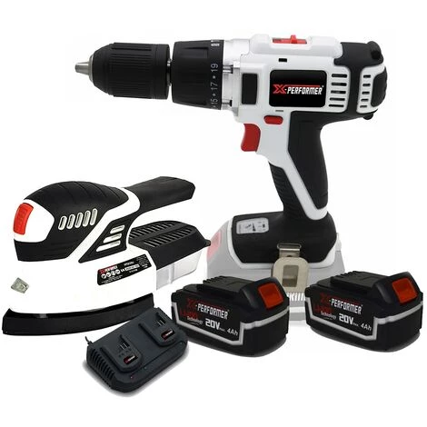 Perceuse Visseuse - X-Performer XP2CID20LI - Mandrin Auto - Ponceuse Triangulaire - 2 Batteries 4 Ah Et Double Chargeur 3 Perceuse Visseuse - X-Performer XP2CID20LI - Mandrin Auto - Ponceuse Triangulaire - 2 Batteries 4 Ah Et Double Chargeur