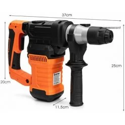 HELLOSHOP26 Marteau Perforateur 1500 Watts 4 Fonctions 800 R/min 4 9j Système D'amortisseur Mandrin Sds-plus 6 Vitesses - Or -Perceuse Soldes 2022 37326899 4