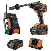 Pack AEG Perceuse Percussion Brushless 18V BSB18BL-602C - Radio De Chantier 12-18V DAB+ USB BR 1218C-0 - 2 Batteries 6.0Ah 1 Chargeur -Perceuse Soldes 2022 37528103 1