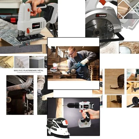 Pack Outillage X-Performer - Perceuse - Scie Sauteuse /Circulaire /Sabre /Multifonctions - Ponceuse - BATTERIES 2Ah - Chargeur 4 Pack Outillage X-Performer - Perceuse - Scie Sauteuse /Circulaire /Sabre /Multifonctions - Ponceuse - BATTERIES 2Ah - Chargeur – Image 2