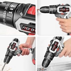 FREOSEN Perceuse Visseuse Sans Fil F21 - 2 Batteries Lithium - 32 Accessoires -Perceuse Soldes 2022 38400963 4