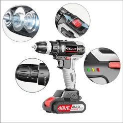 FREOSEN Perceuse Visseuse à Percussion Sans Fil Brushless 21V - 2 Batteries Lithium 2.0 Ah 10000mAh - 32pcs Accessoires -Perceuse Soldes 2022 38400973 4